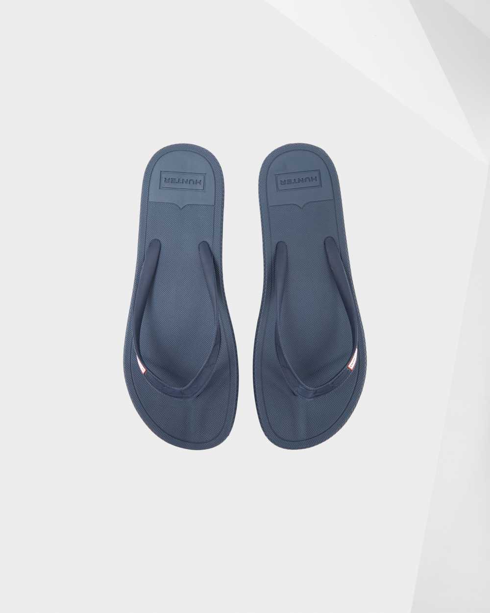 Mens Hunter Original Flip Flops Navy | ZHTSEQ-358